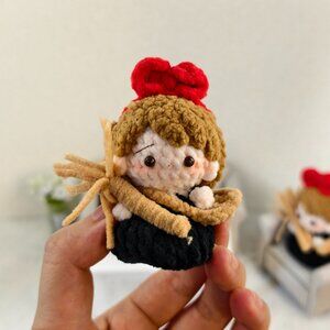 Handmade Amigurumi Crochet Kiki The Witch in a Black Dress Plushie